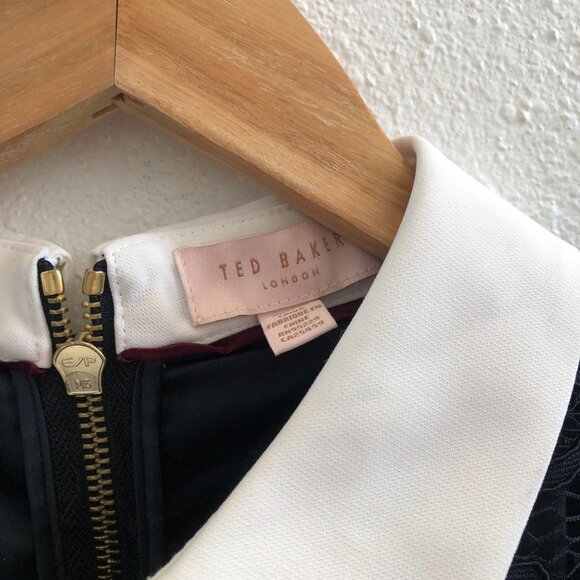 TED BAKER Dixxy Lace Bodice Double Layer Mini Dress Size 4 - Picture 8 of 12